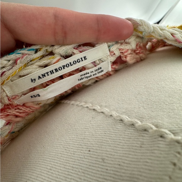 Anthropologie Mia Hand-Knit Cropped Cardigan Silk Blend Size XS/S - Picture 7 of 11
